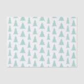 Moderne Mint Green Trees op wit geometrisch patroo Tissuepapier (Voorkant)