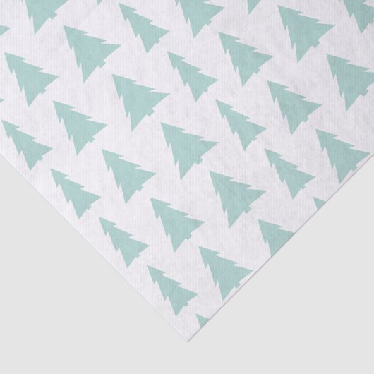 Moderne Mint Green Trees op wit geometrisch patroo Tissuepapier (Detail)
