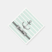 Moderne Mint Green Waterverf Anchor Custom Servetten (Hoek)