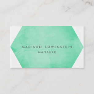 Moderne Mint Green Waterverf Bright Chic Visitekaartje