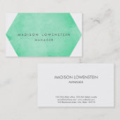 Moderne Mint Green Waterverf Bright Chic Visitekaartje (Voorkant / Achterkant)