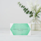 Moderne Mint Green Waterverf Bright Chic Visitekaartje (Staand voorkant)