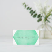 Moderne Mint Green Waterverf Bright Chic Visitekaartje (Staand voorkant)