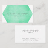 Moderne Mint Green Waterverf Bright Chic Visitekaartje (Voorkant / Achterkant)