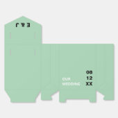 Moderne Mint Green Wedding Favoriete Boxen Bedankdoosjes (Ongevouwen)