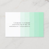 Moderne Mint Green White Handgeschreven Manuscript Visitekaartje (Achterkant)