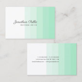 Moderne Mint Green White Handgeschreven Manuscript Visitekaartje (Voorkant / Achterkant)