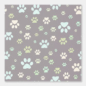 Moderne Mint & Grijs Pootafdruk Nursery  Behang (Voorkant)