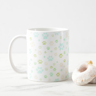 Moderne Mint & Grijze Pootafdruk Koffiemok