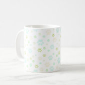 Moderne Mint & Grijze Pootafdruk Koffiemok (Voorkant links)