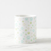 Moderne Mint & Grijze Pootafdruk Koffiemok (Center)