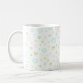 Moderne Mint & Grijze Pootafdruk Koffiemok (Links)