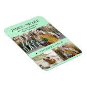 Moderne Mint Groen Bewaar de datum Bruiloft 3 Foto Magneet (Rechterzijde)