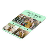 Moderne Mint Groen Bewaar de datum Bruiloft 3 Foto Magneet (Linkerzijde)