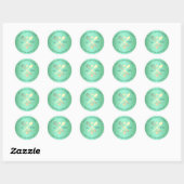 Moderne Mint Groen en Gouden Bakkerij Cupcake Labe Ronde Sticker (Vel)