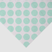 Moderne Mint Groen en Wit Grote Polka Dots Tissuepapier (Detail)