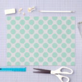 Moderne Mint Groen en Wit Grote Polka Dots Tissuepapier (Craft)