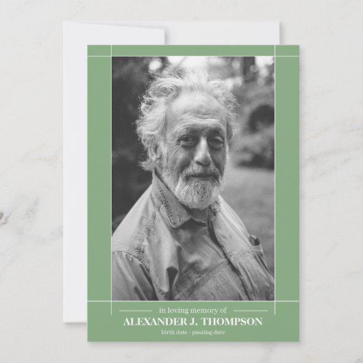 Moderne mint-groen en wit in het houden van geheug bedankkaart (Voorkant)