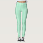 Moderne Mint Groen Wit Gestreepte Sjabloon Trendy Leggings (Voorkant)