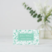 Moderne Mint Groene Bloemen Girly Verpleegkundige Visitekaartje (Staand voorkant)