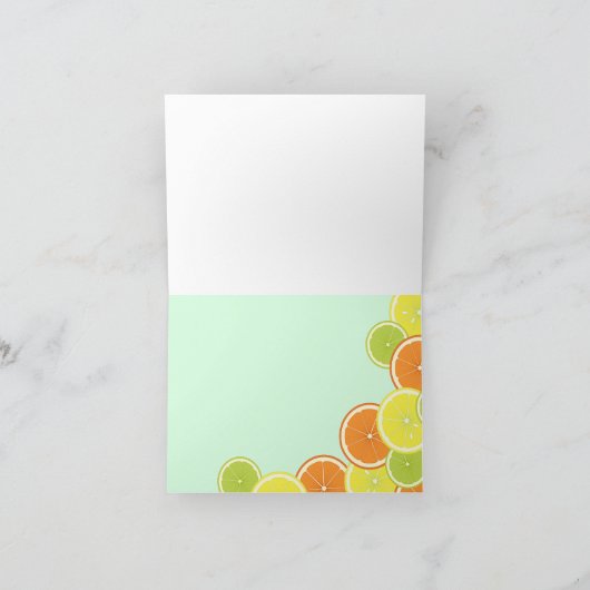 Moderne Mint Groene Citrusvruchten Dank u kaart (Binnen)