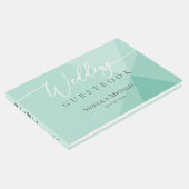 Moderne Mint Groene Geometrische Bruiloft Gastenboek (Hoek)