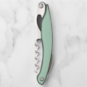 Moderne Mint Groene Kurkentrekker – Wijnliefhebber (Voorkant)