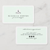 Moderne mint groene mode stylist personal shopper visitekaartje (Voorkant / Achterkant)