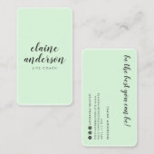 Moderne mint groene ronde rand elegant minimaal visitekaartje (Voorkant / Achterkant)