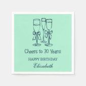 Moderne Mint juicht voor 30 jaar verjaardag servet (Voorkant)
