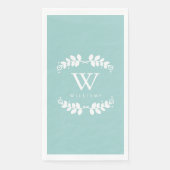 Moderne Mint Monogrammed Servet (Voorkant)