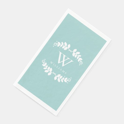 Moderne Mint Monogrammed Servet (Hoek)