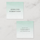 Moderne Mint Ombre Waterverf | Visitekaartje (Voorkant / Achterkant)