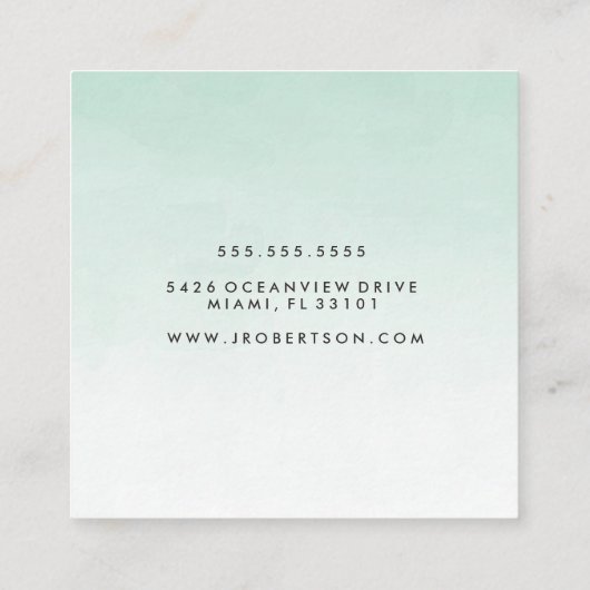 Moderne Mint Ombre Waterverf | Visitekaartje (Achterkant)
