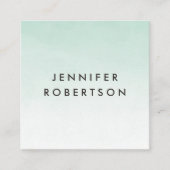Moderne Mint Ombre Waterverf | Visitekaartje (Voorkant)