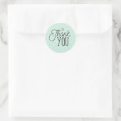 Moderne Mint Quatrefoil dank u Ronde Sticker (Tas)