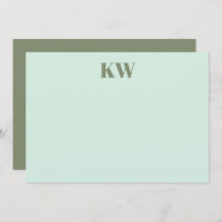 Moderne Mint Sage Monogram Initialen Gepersonalise