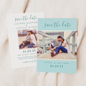 Moderne Mint Script Foto Bruiloft Save The Date