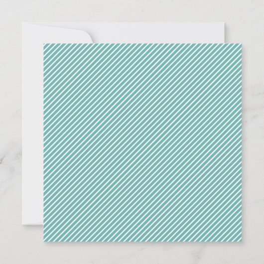 Moderne Mint Stripe Square bruiloft uitnodiging (Achterkant)