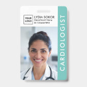 Moderne Mint Teal Medische ID Badge (Voorzijde)