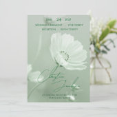 Moderne Mint Zachte Bloemrijke Script Typografie T Kaart (Staand voorkant)