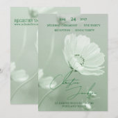 Moderne Mint Zachte Bloemrijke Script Typografie T Kaart (Voorkant / Achterkant)