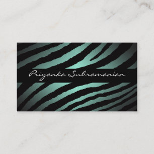 Moderne Mint Zebra Professional Visitekaartjes