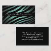 Moderne Mint Zebra Professional Visitekaartjes (Voorkant / Achterkant)