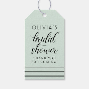 Moderne Mint Zwarte Script Trouw Bruiloft Favor Cadeaulabel