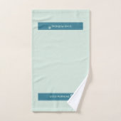 Moderne Mintblauw 'Goedemorgen' Minimalistisch Bad Handdoek (Handdoek)