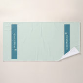 Moderne Mintblauwe "Goedemorgen" Minimalist Badhanddoek (Badhanddoek)