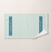 Moderne Mintblauwe "Goedemorgen" Minimalist Handdoek (Handdoek)