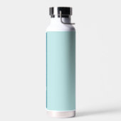 Moderne Mintblauwe "Goedemorgen" Minimalist Waterfles (Links)