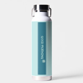 Moderne Mintblauwe "Goedemorgen" Minimalist Waterfles